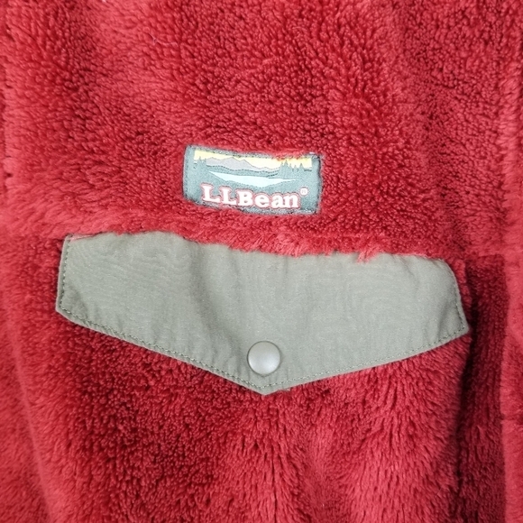 L.L. Bean Hi-Pile Fleece Pullover Jacket Burnt Orange - Picture 4 of 11